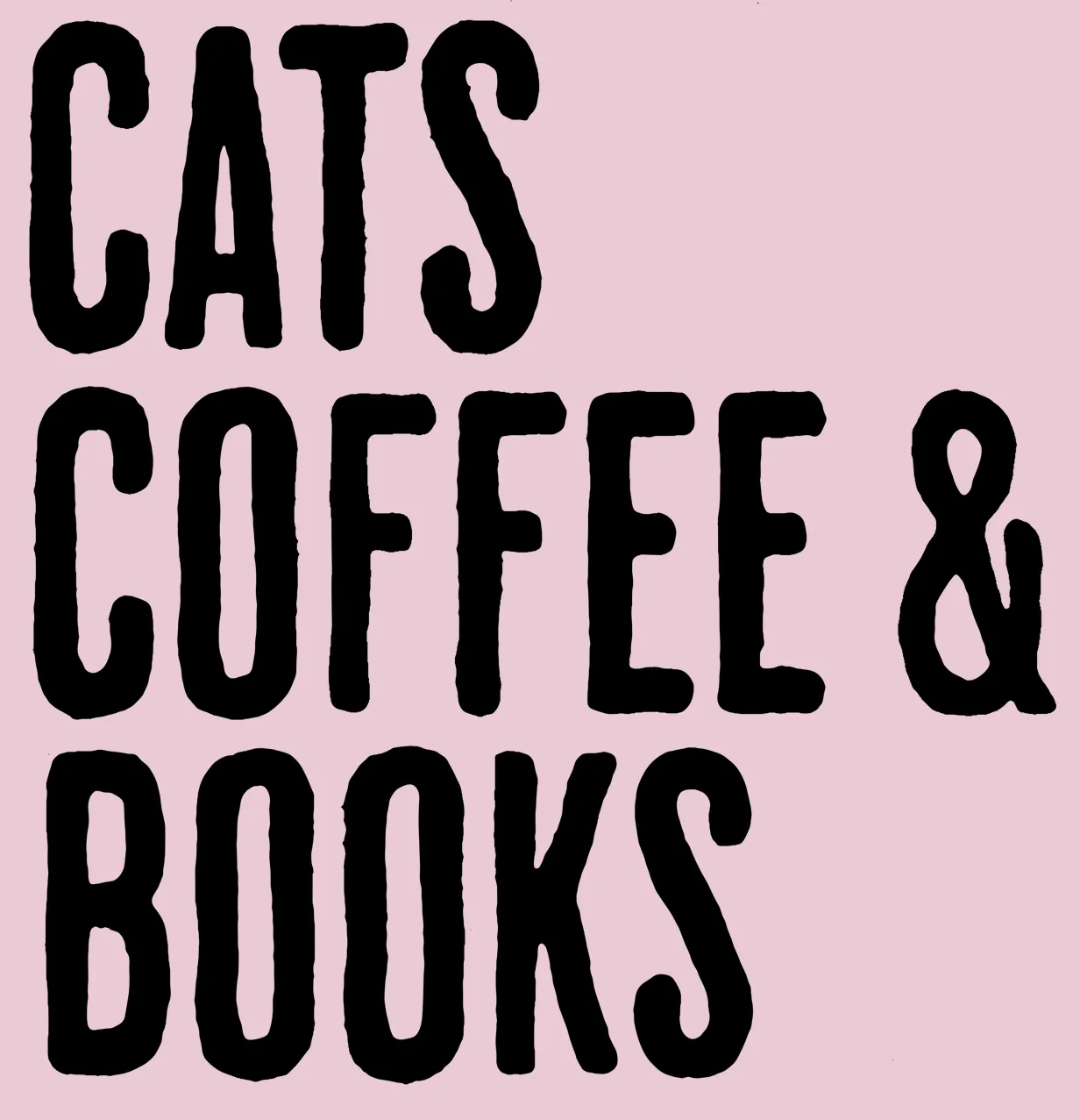 Cats, Coffee & Books - Front Print - Light Pink (Adult Short Sleeve T-Shirt) sold by PAWZ product image thumbnail 2
