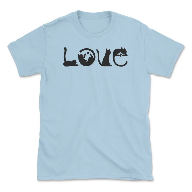 Love Cats - Front Print - (Adult Short Sleeve T-Shirt) sold by PAWZ