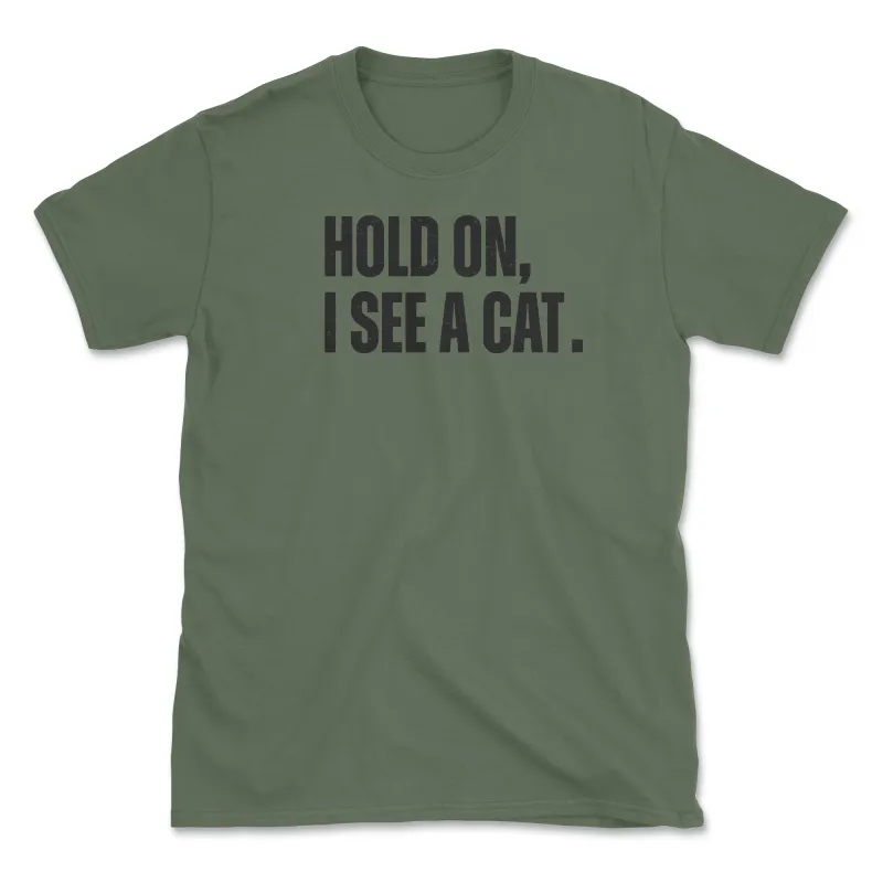 Hold On - Front Print - Green (Adult Short Sleeve T-Shirt) sold by PAWZ