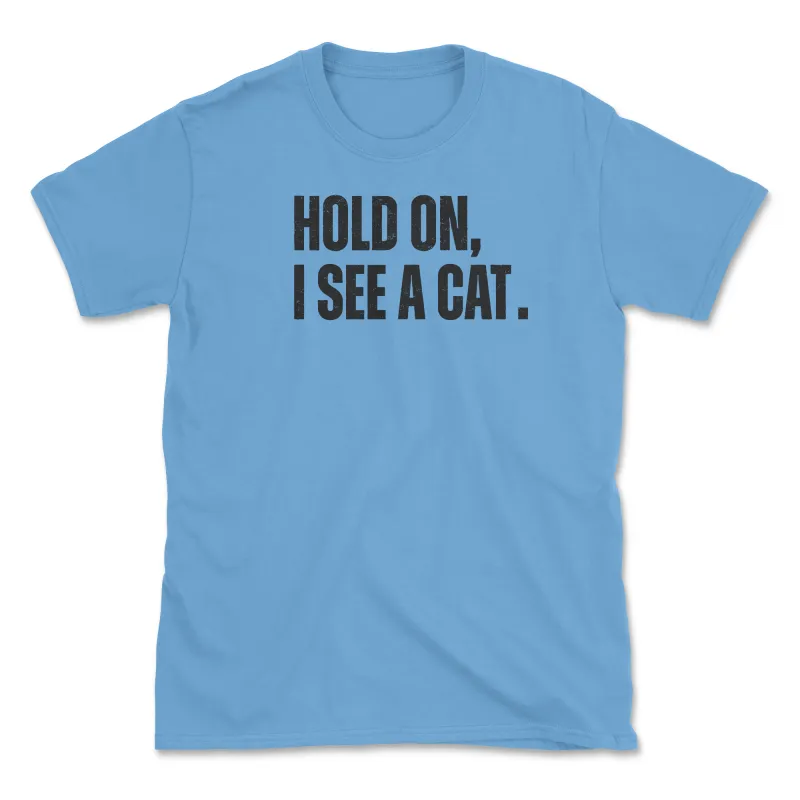 Hold On - Front Print - Blue (Adult Short Sleeve T-Shirt) sold by PAWZ