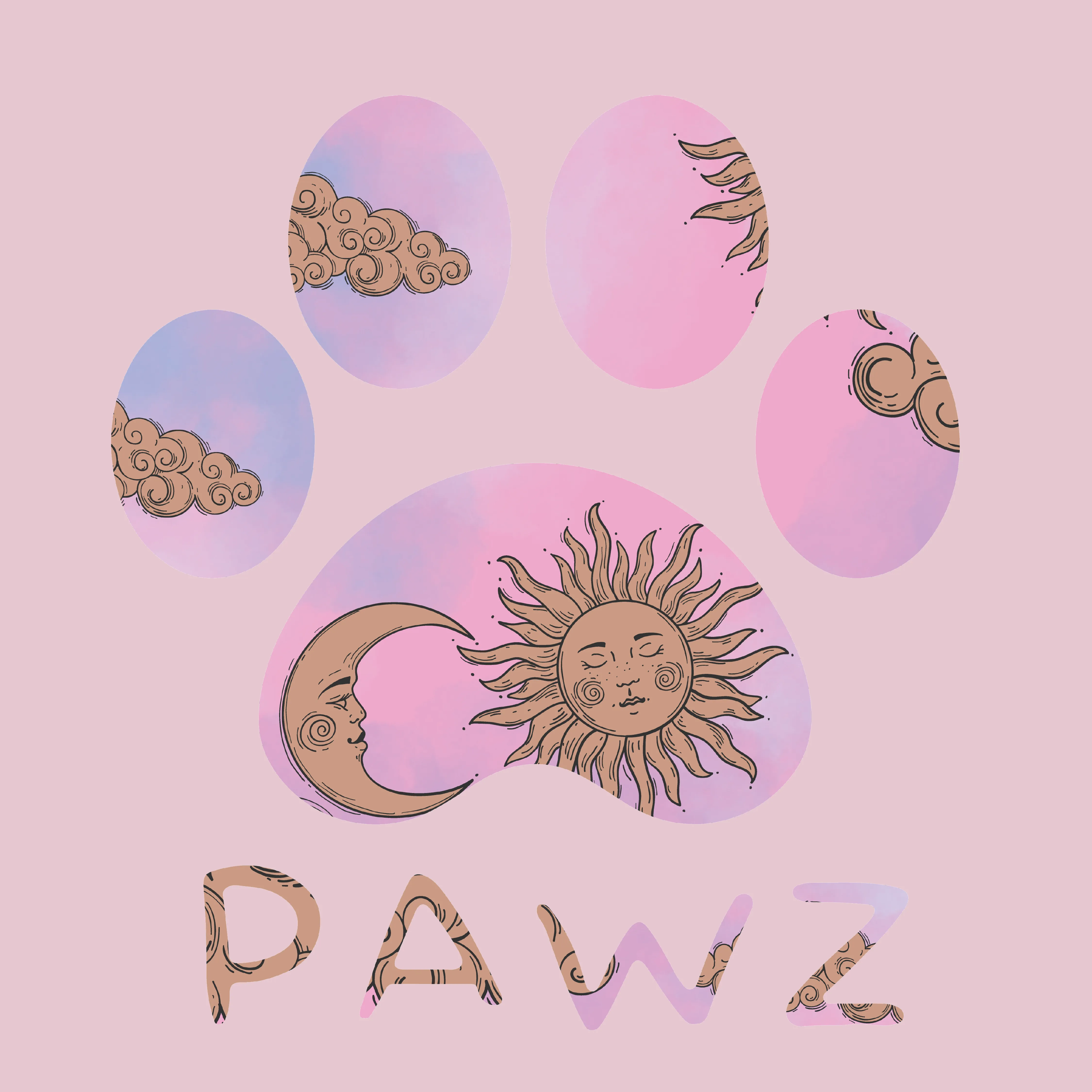 Lunar Pawz - Light Pink (Adult Hoodie) sold by PAWZ product image thumbnail 3