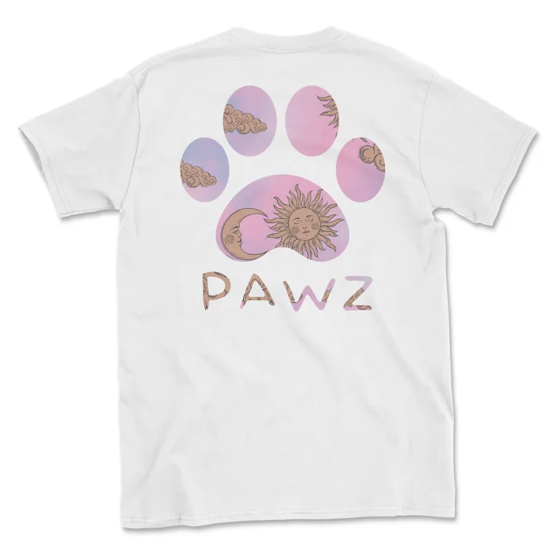 Lunar Pawz - White (Adult Short Sleeve T-Shirt) sold by PAWZ