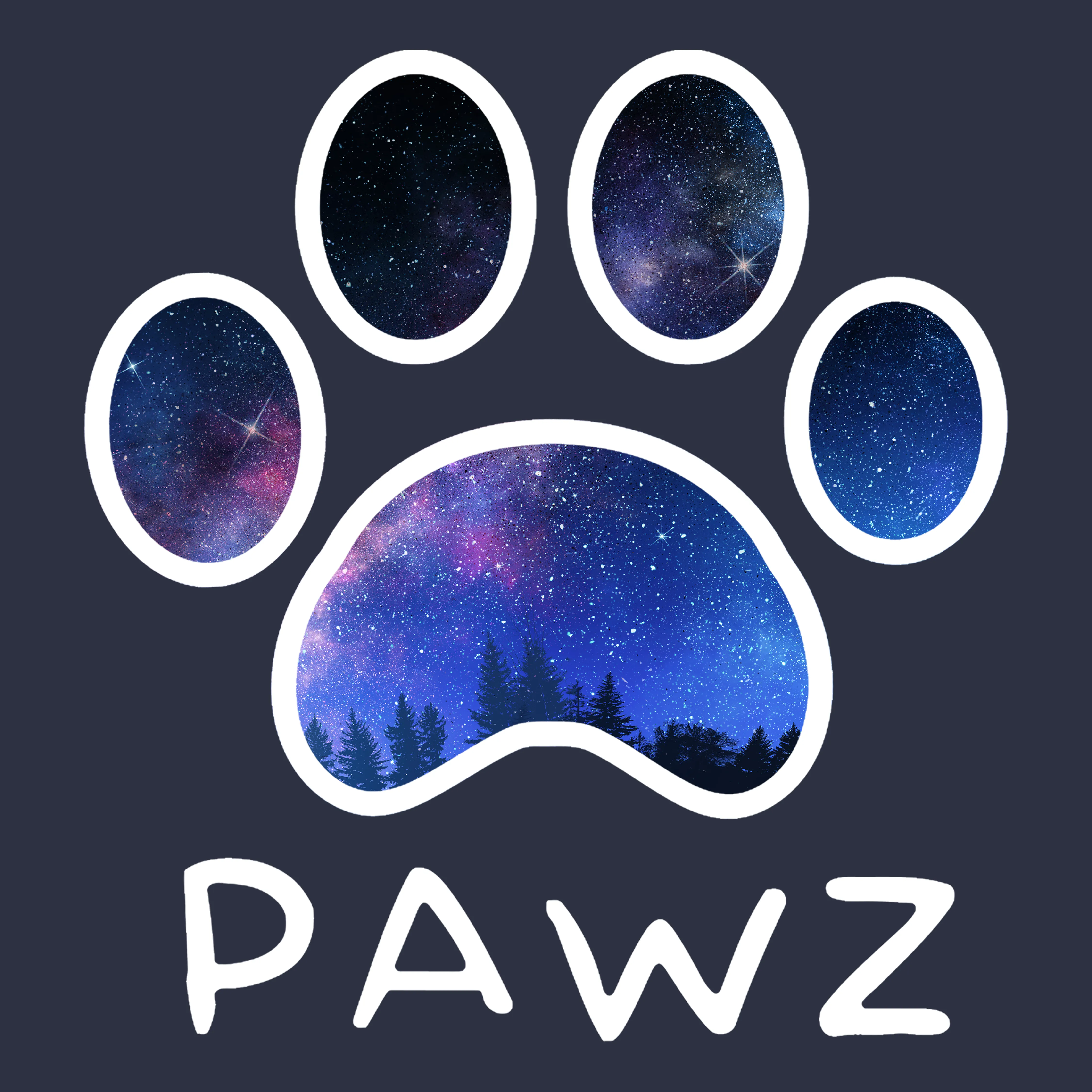 Starry Night (White Outline) (Adult Hoodie) sold by PAWZ product image thumbnail 3