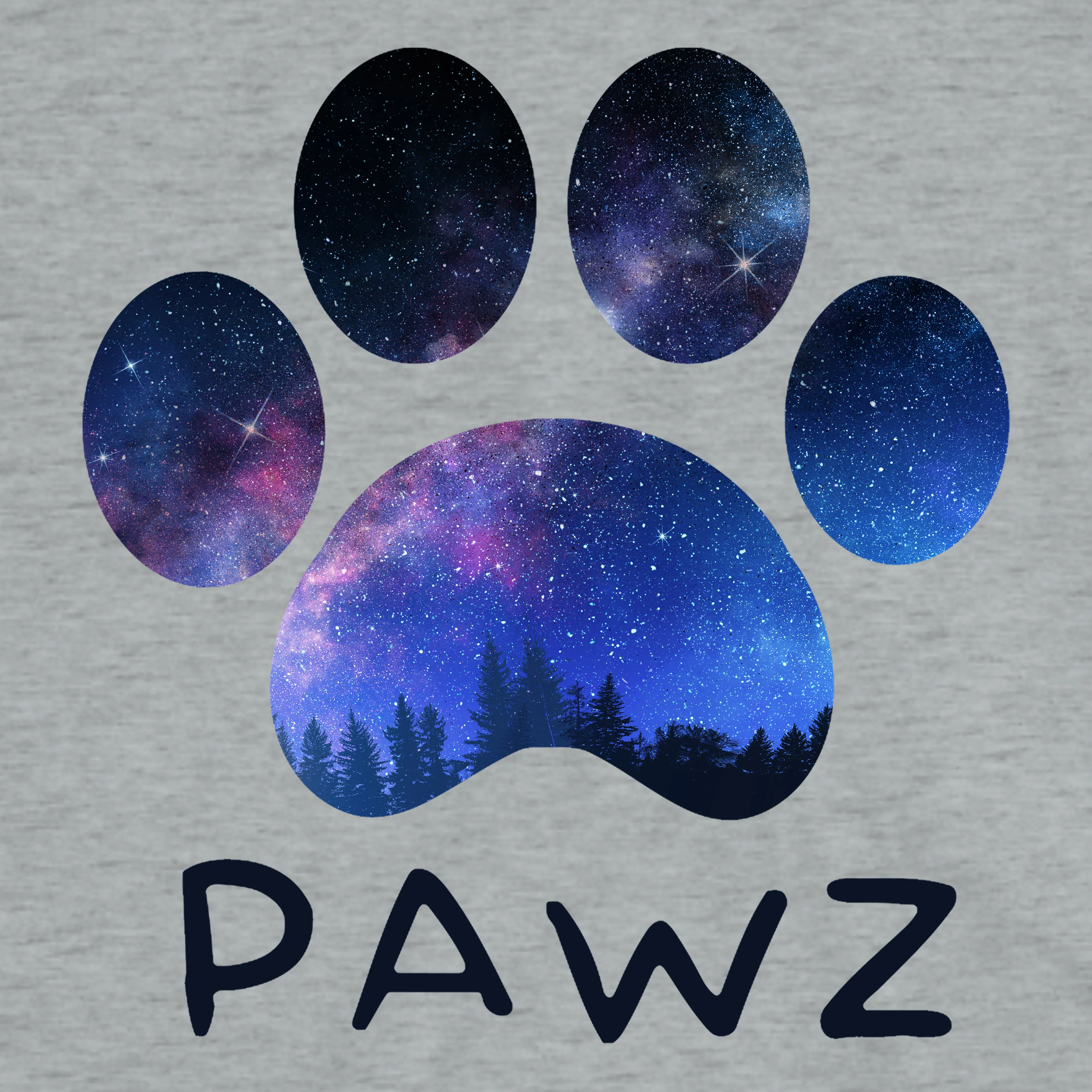 Starry Night - Ash (Adult Hoodie) sold by PAWZ product image thumbnail 3