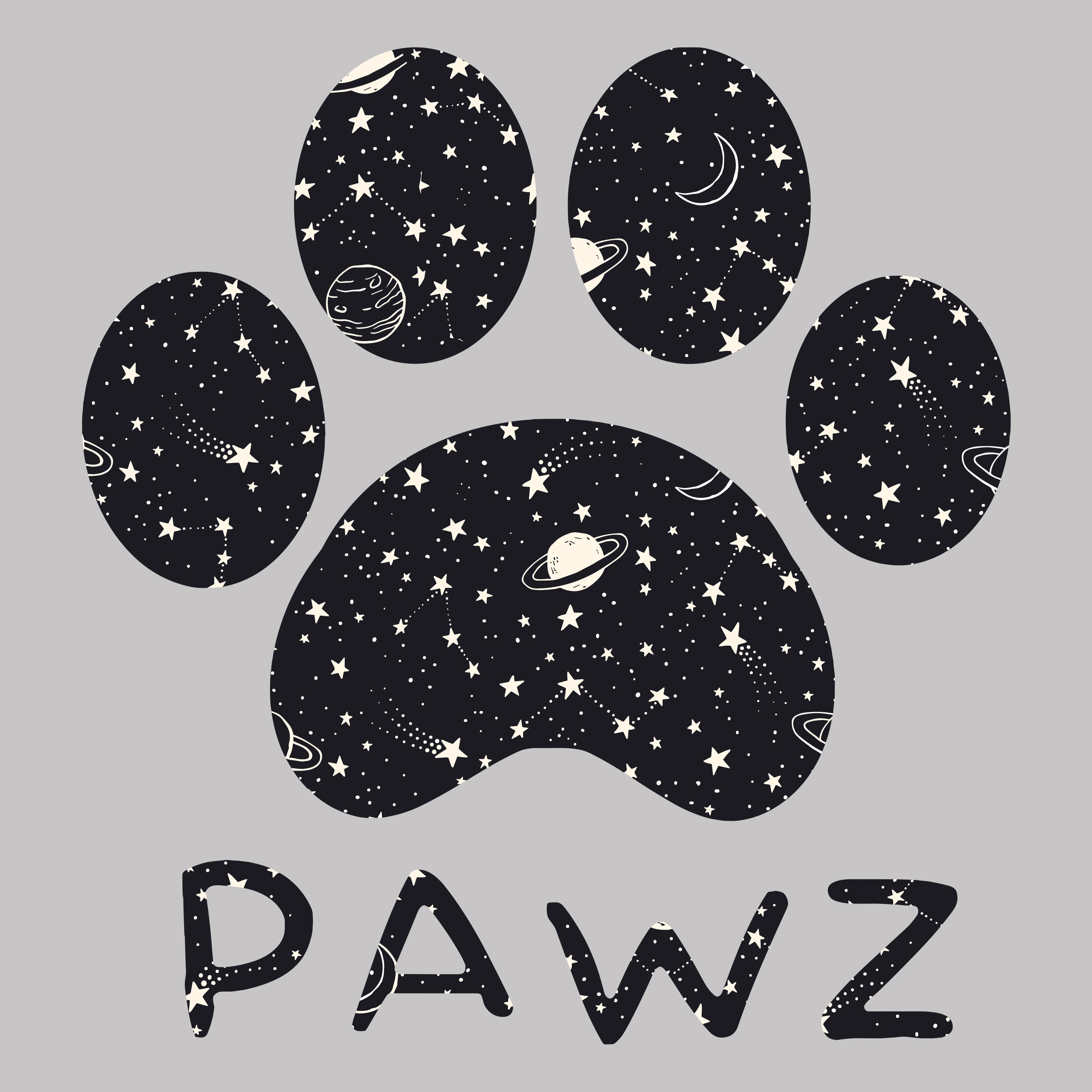 Galactic Pawz (Adult Short Sleeve T-Shirt) sold by PAWZ product image thumbnail 3