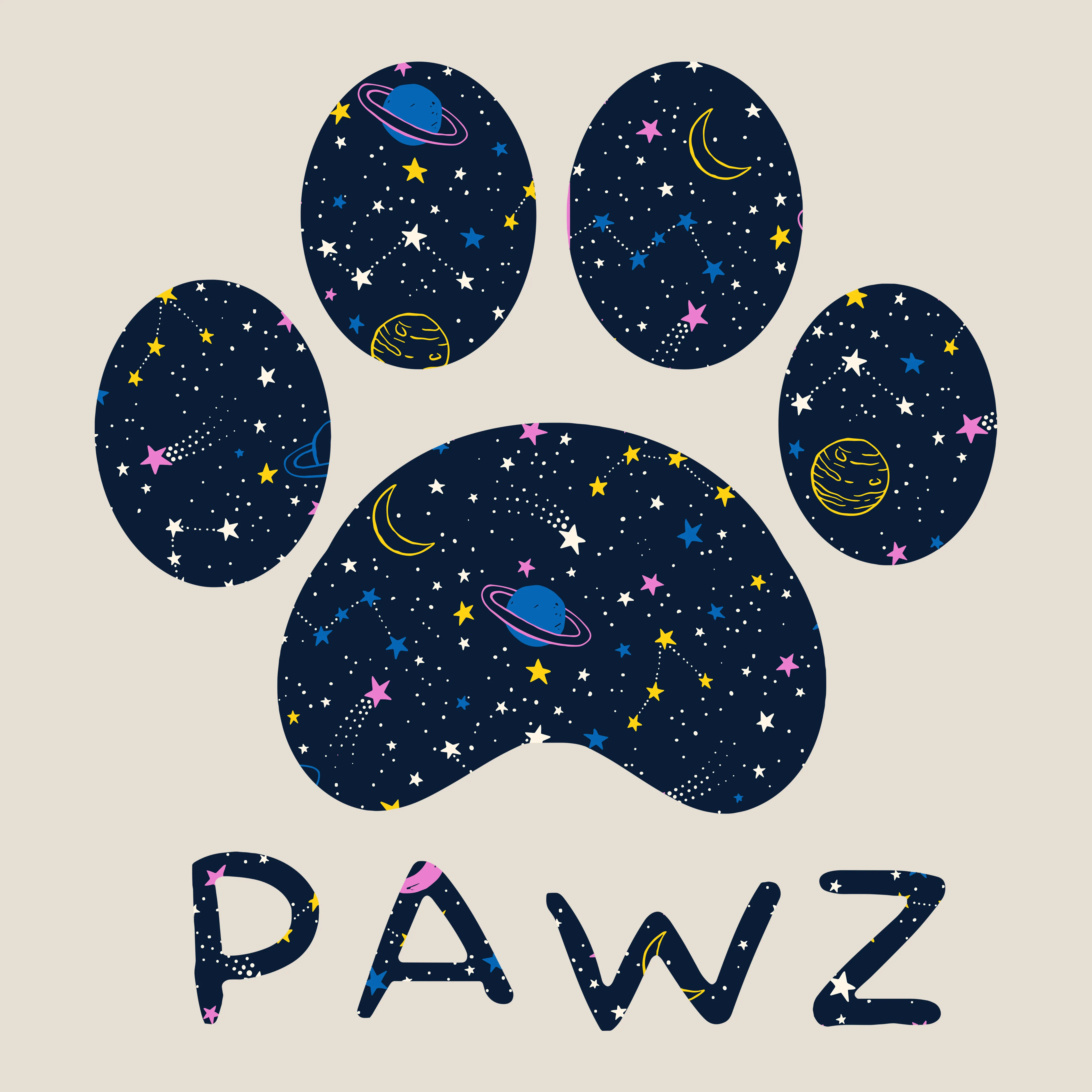 Cosmic Pawz (Adult Short Sleeve T-Shirt) sold by PAWZ product image thumbnail 3