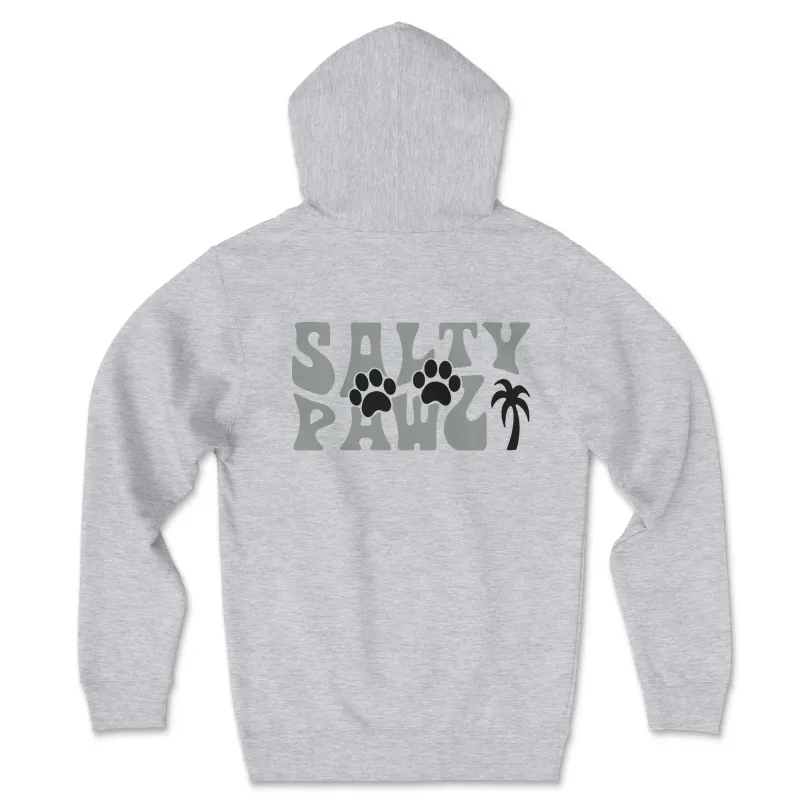 Salty Pawz White/Grey - Sports Grey (Adult Hoodie) sold by PAWZ