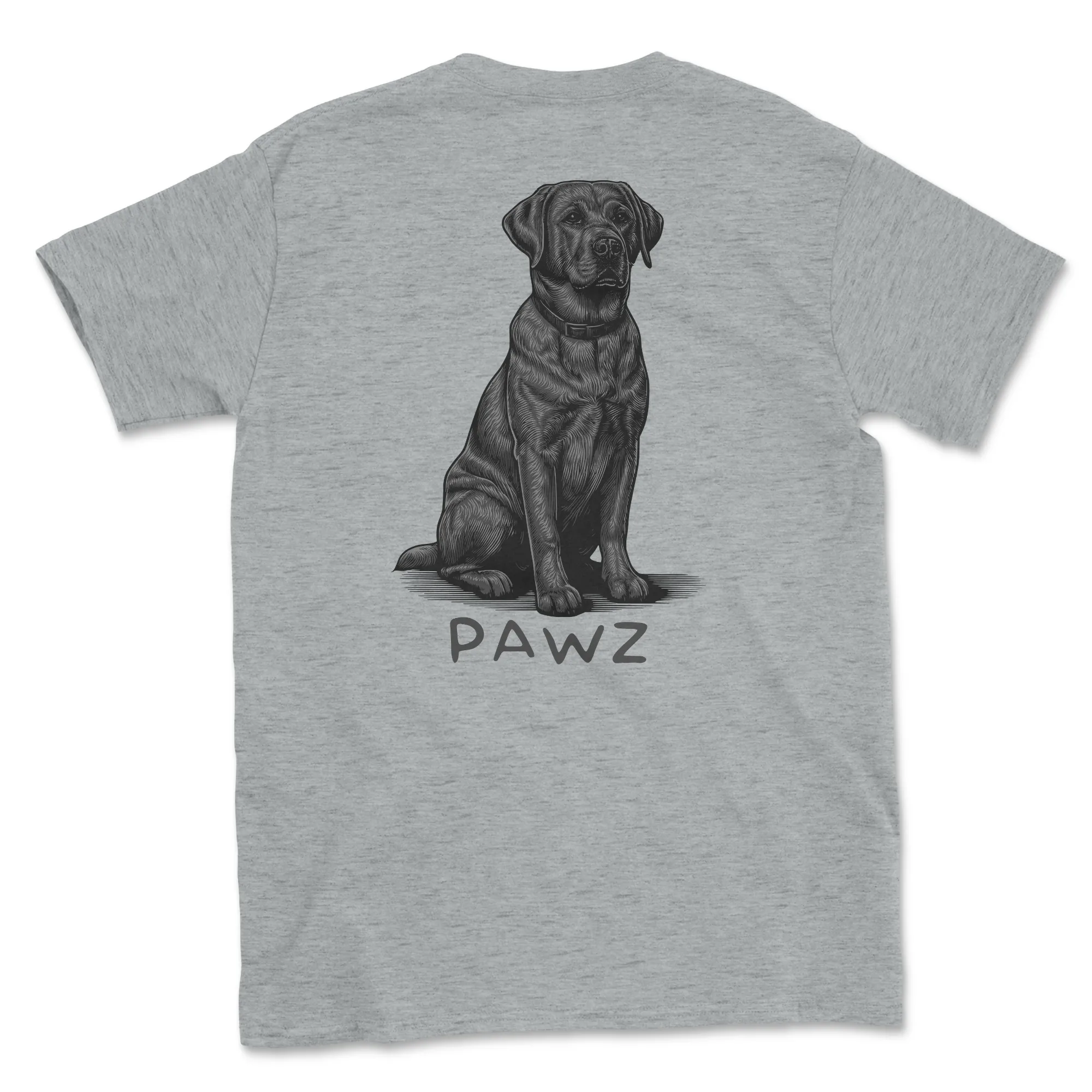 Black Labrador Retriever (Adult Short Sleeve T-Shirt) sold by PAWZ