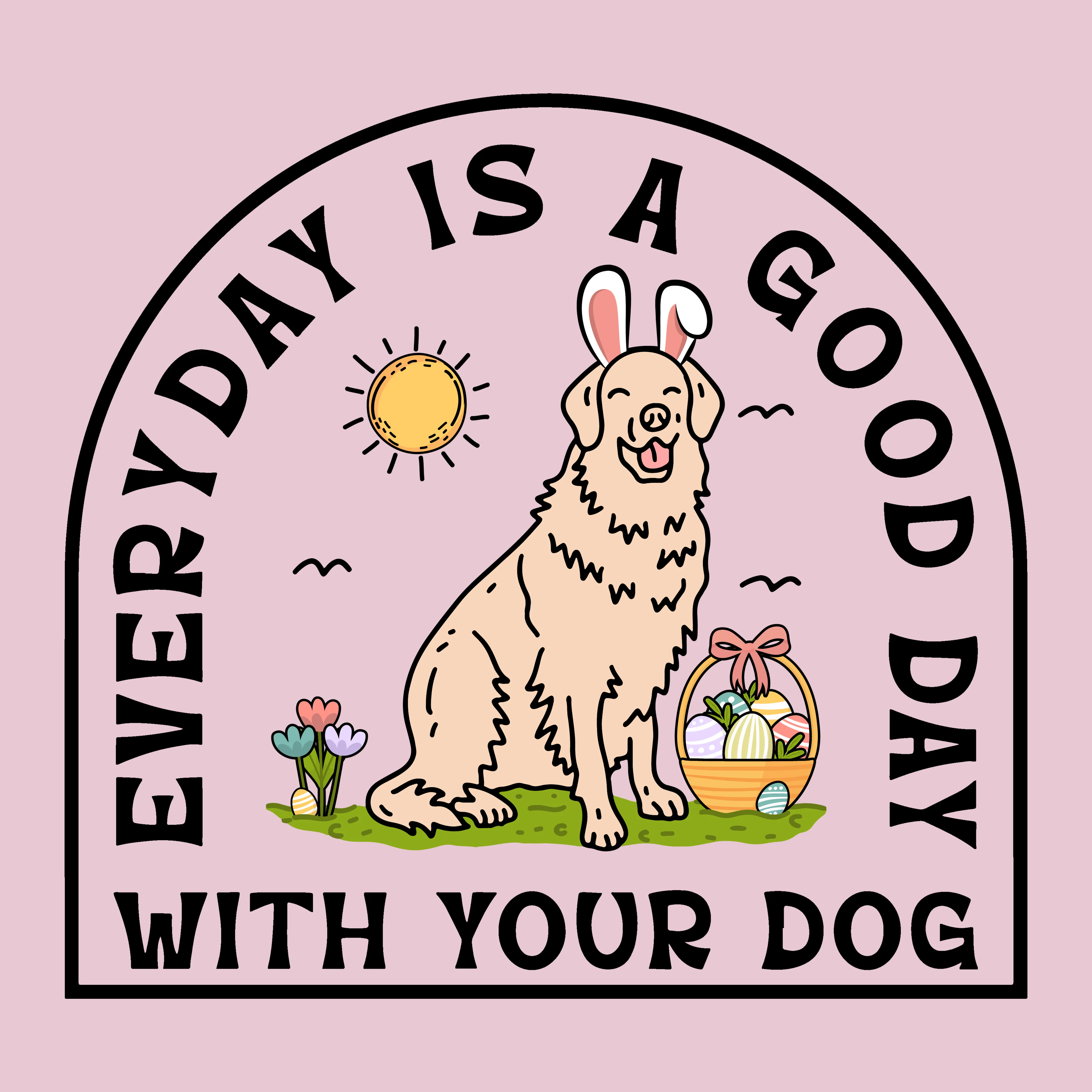 Puppy Positivity - Light Pink (Adult Hoodie) sold by PAWZ product image thumbnail 3