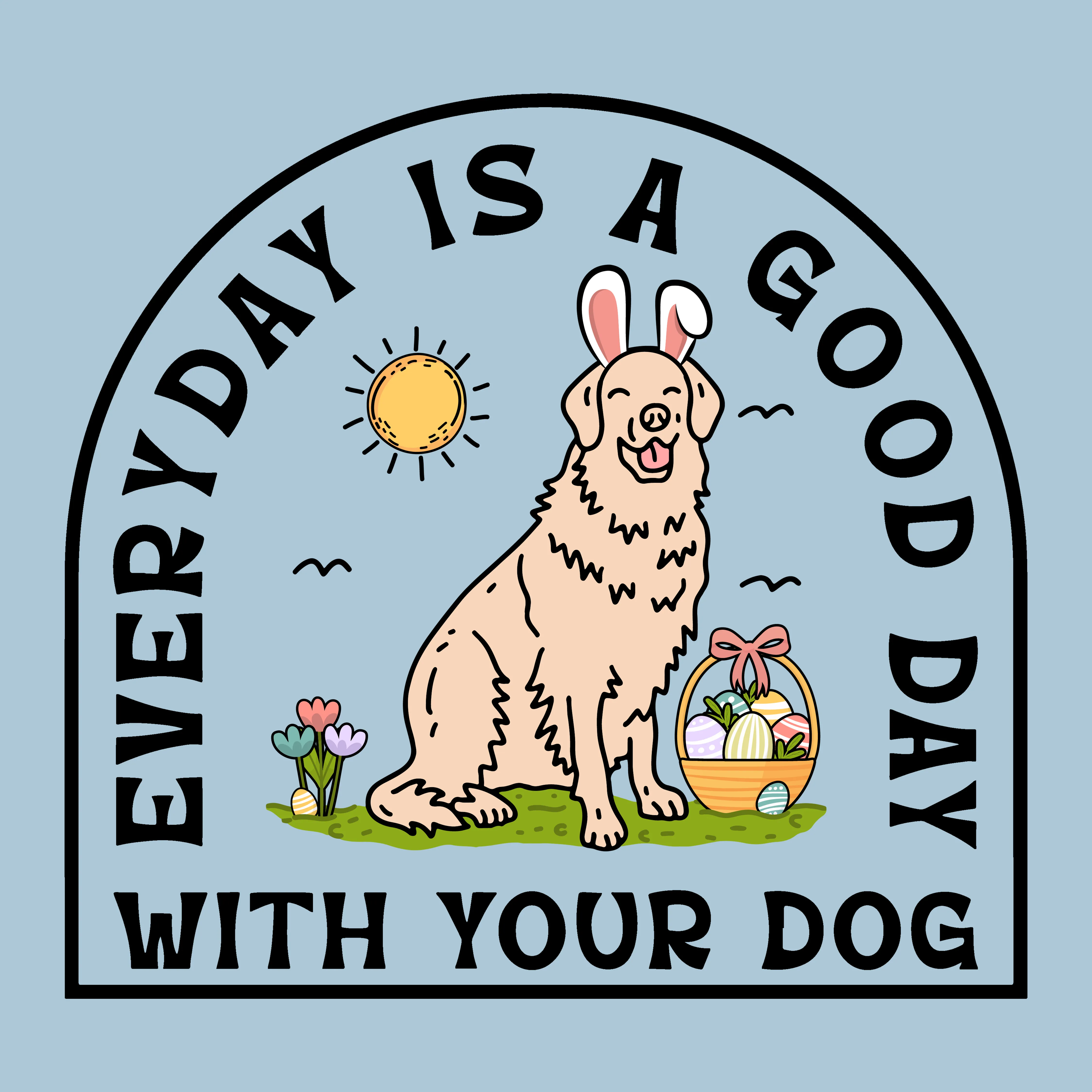 Puppy Positivity - Light Blue (Adult Short Sleeve T-Shirt) sold by PAWZ product image thumbnail 3