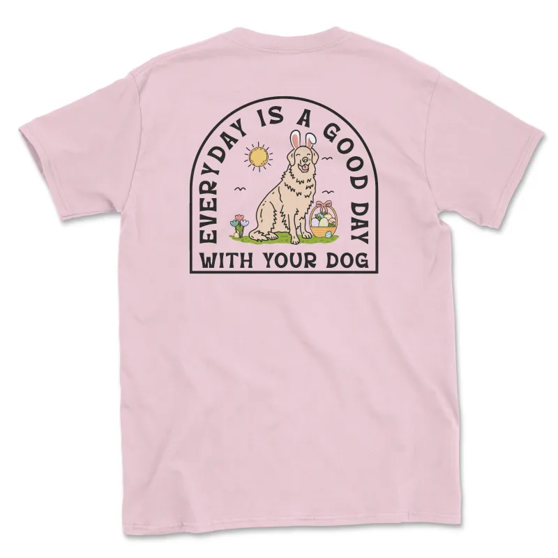 Puppy Positivity - Light Pink (Adult Short Sleeve T-Shirt) sold by PAWZ