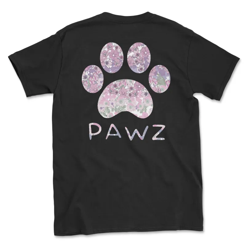 Ombre Flowers - Black (Adult Short Sleeve T-Shirt) sold by PAWZ