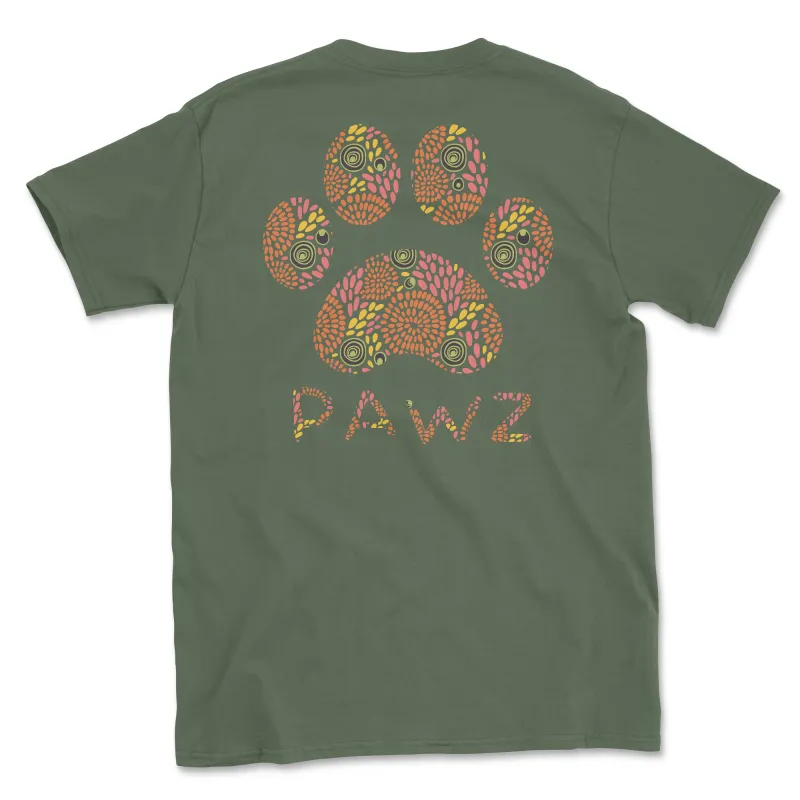 Camellia Swirl (Adult Short Sleeve T-Shirt) sold by PAWZ