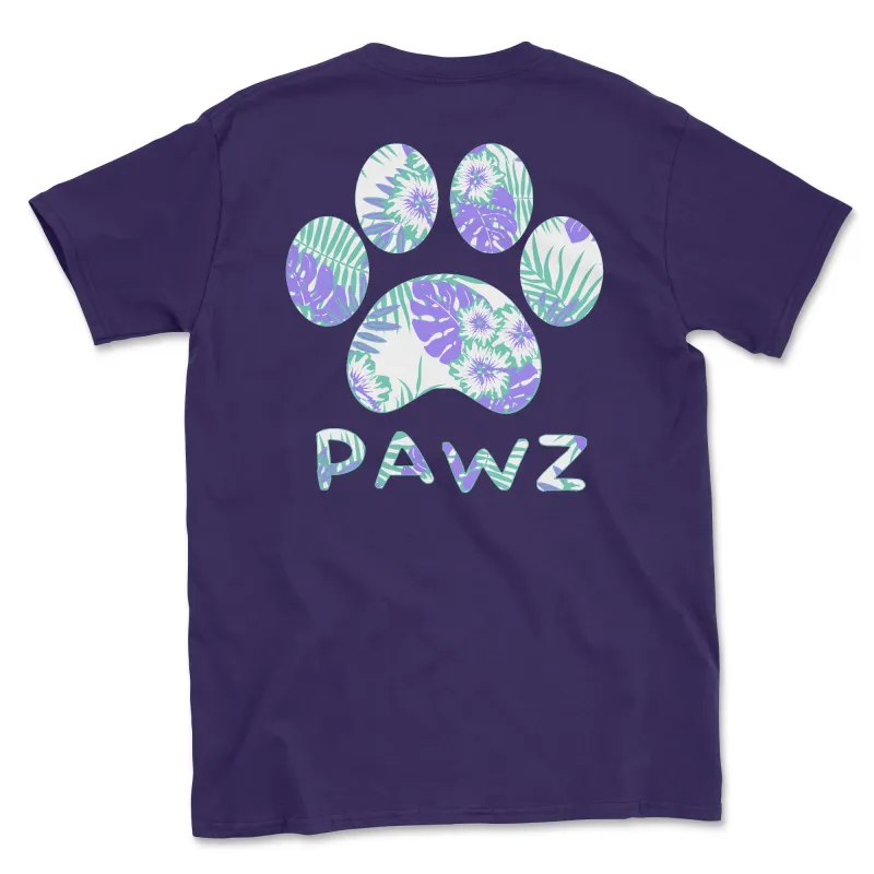 Hibiscus Paw (Adult Short Sleeve T-Shirt) sold by PAWZ