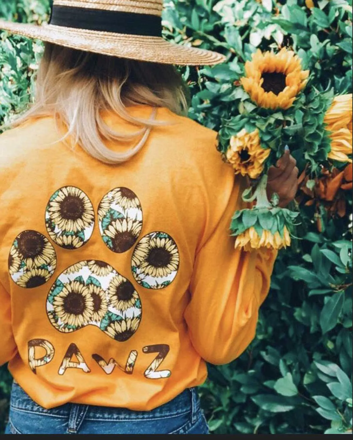 Sunflower Paw (Adult Short Sleeve T-Shirt) sold by PAWZ product image thumbnail 3