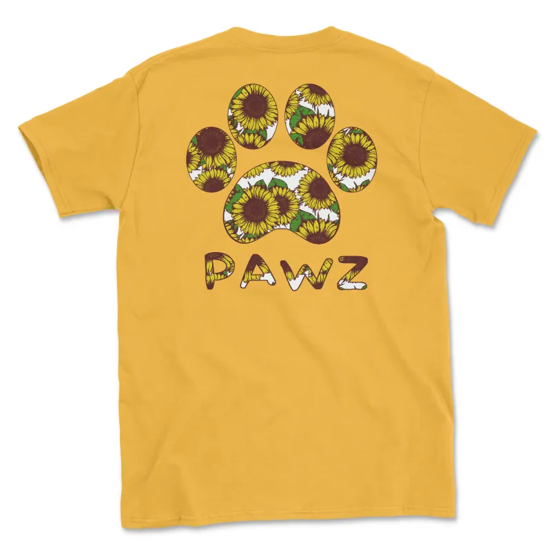 Sunflower Paw (Adult Short Sleeve T-Shirt) sold by PAWZ