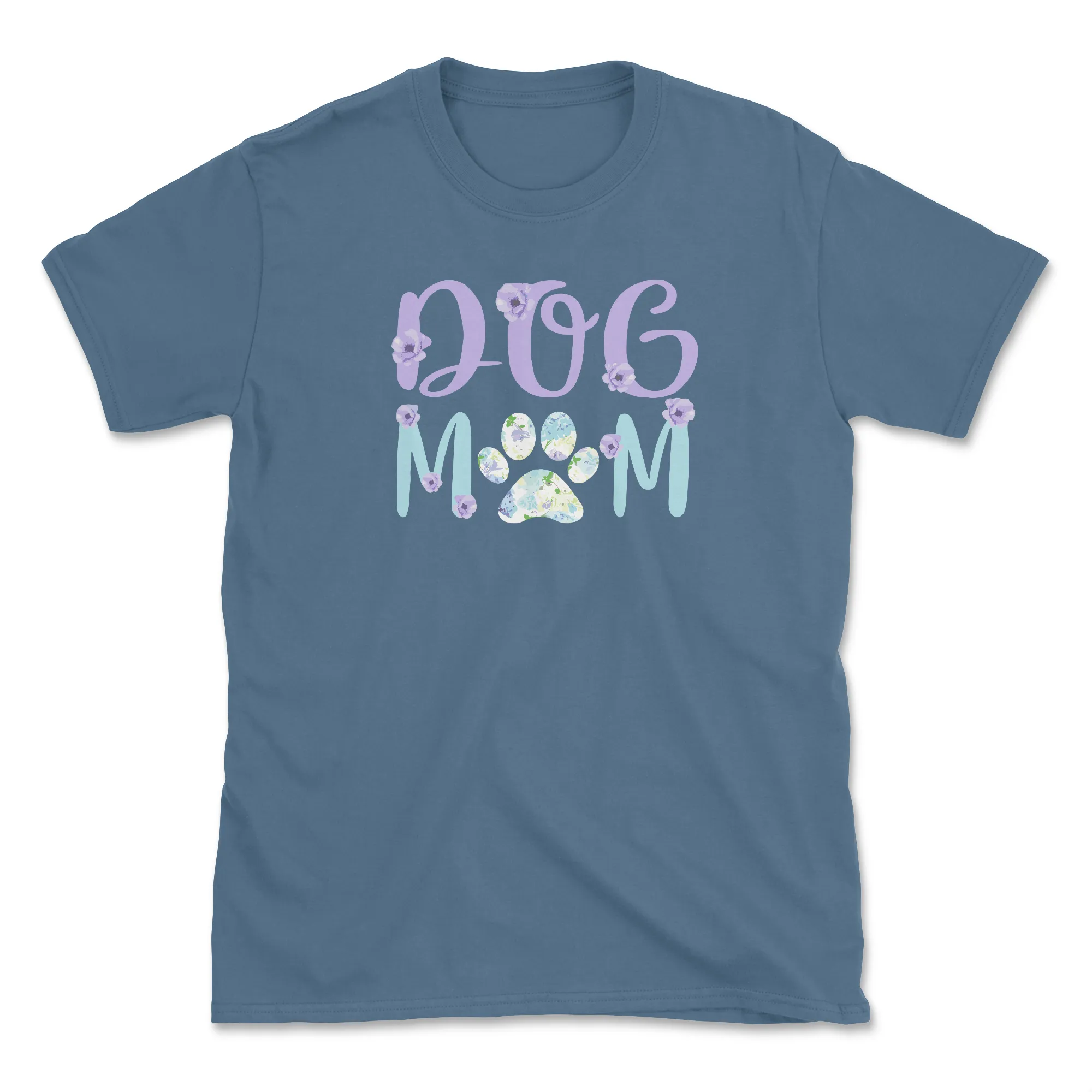 Floral Dog Mom (Front Print) (Adult Short Sleeve T-Shirt) sold by PAWZ