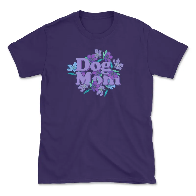Orchid Dog Mom - Purple (Front Print) (Adult Short Sleeve T-Shirt) sold by PAWZ
