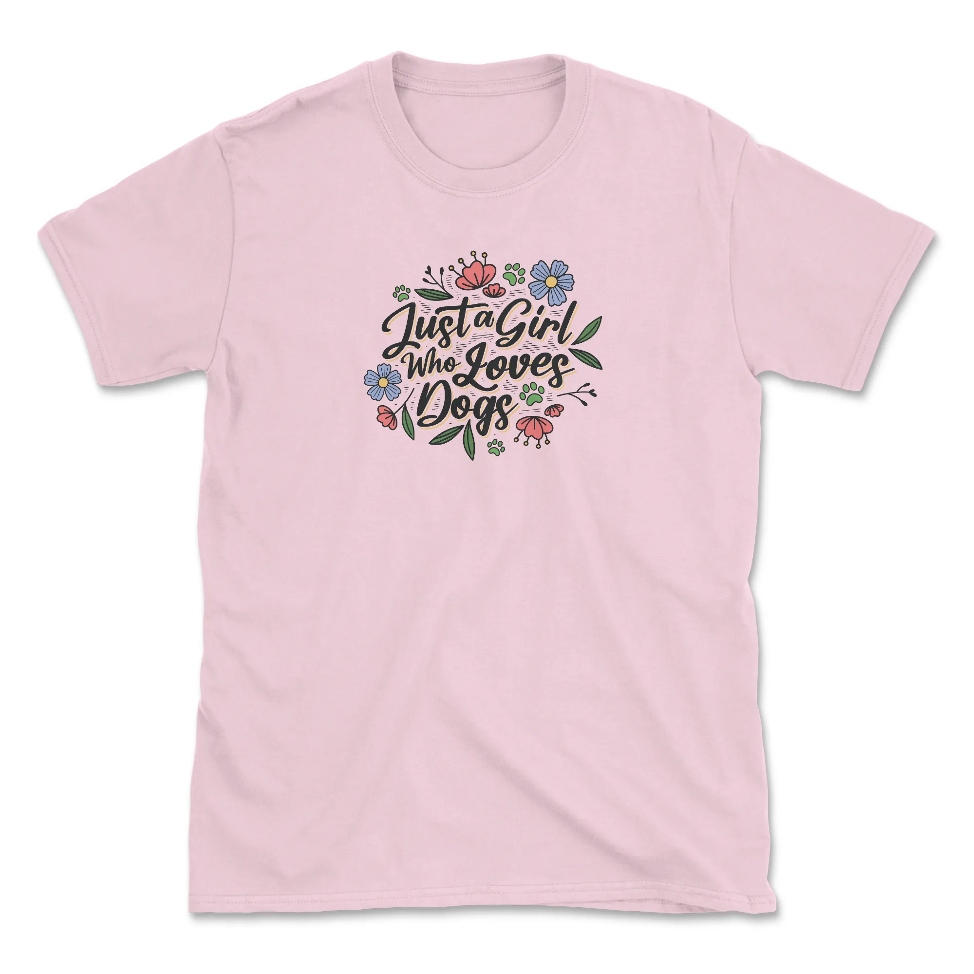 Just A Girl (Front Print) (Adult Short Sleeve T-Shirt) sold by PAWZ