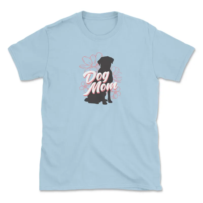 Dog Mom Silhouette (Front Print) (Adult Short Sleeve T-Shirt) sold by PAWZ
