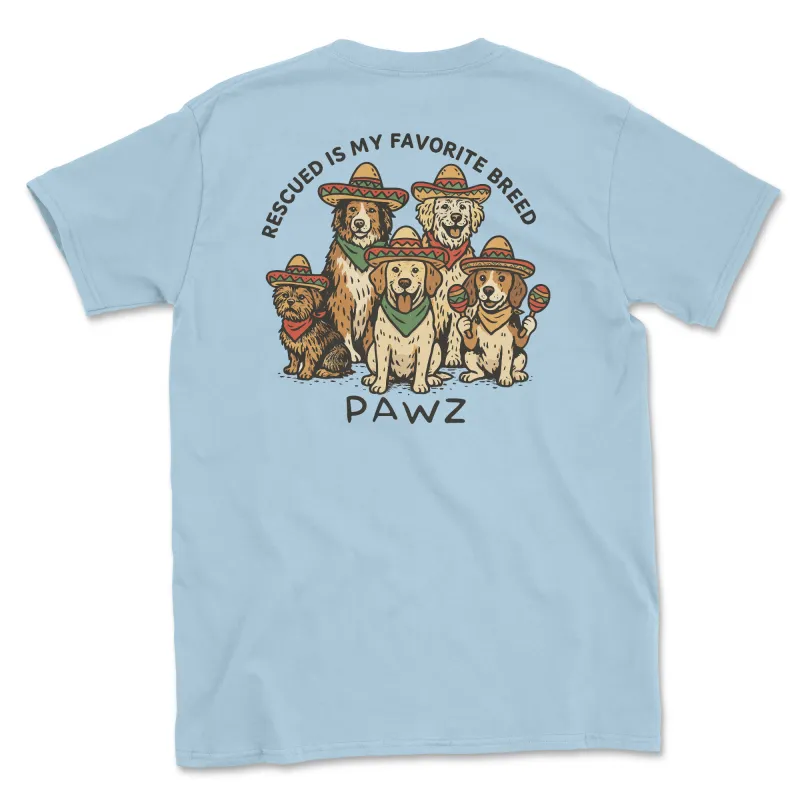 Fiesta Dogs (Adult Short Sleeve T-Shirt) sold by PAWZ