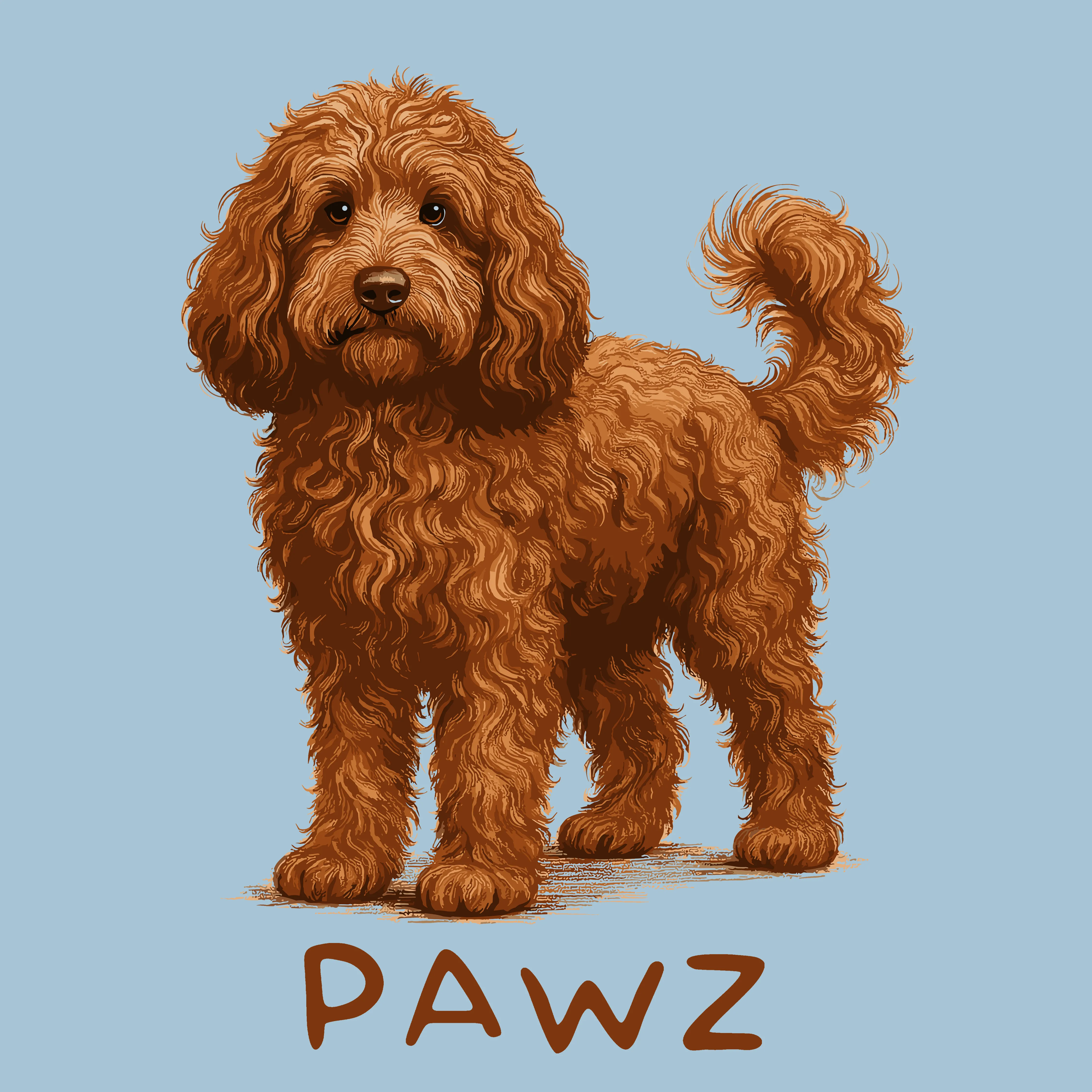 Red Golden Doodle (Adult Short Sleeve T-Shirt) sold by PAWZ product image thumbnail 3
