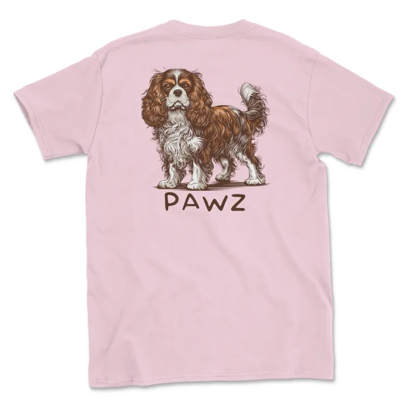 King Charles Cavalier - Light Pink (Adult Short Sleeve T-Shirt) sold by PAWZ