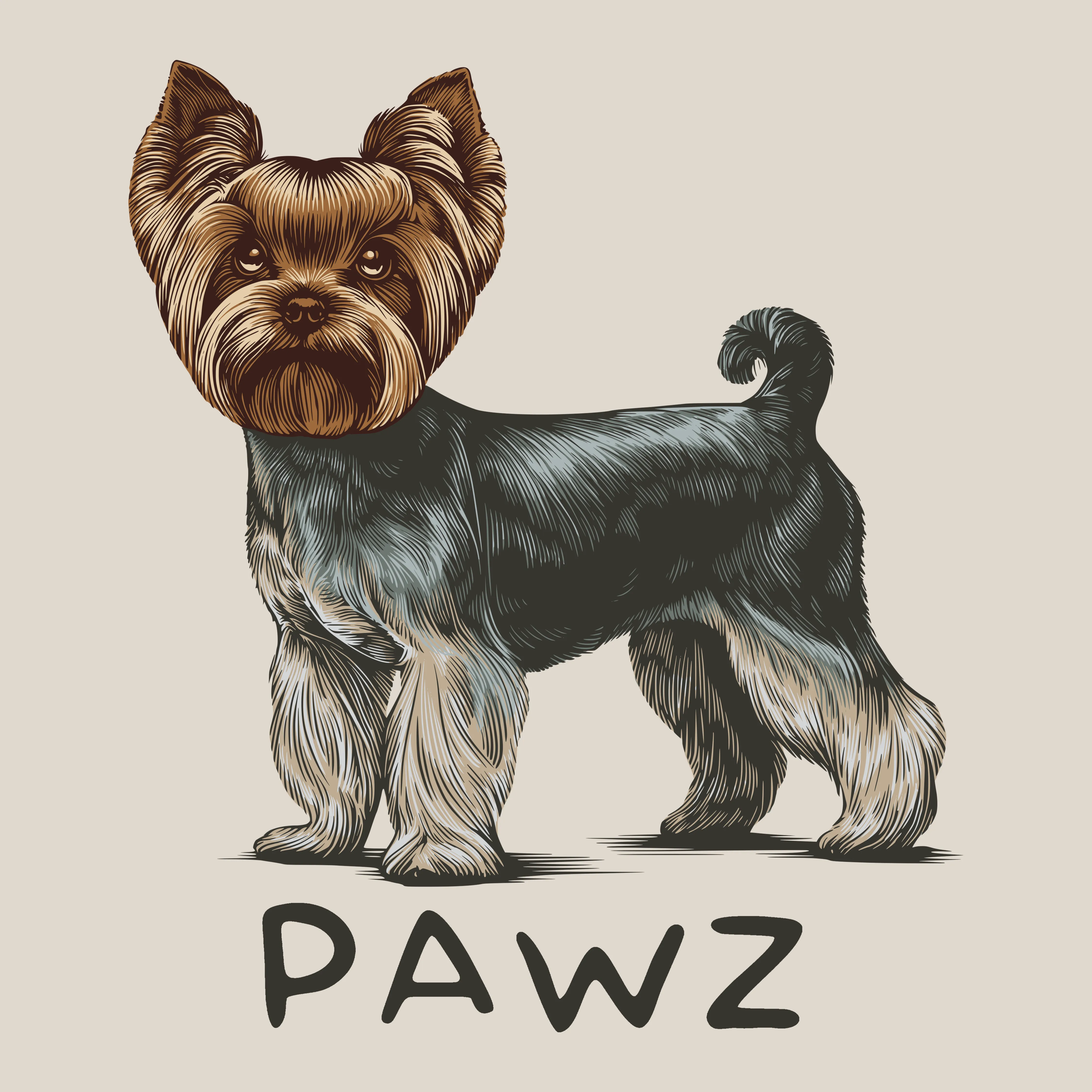 Yorkie - Natural (Adult Short Sleeve T-Shirt) sold by PAWZ product image thumbnail 3