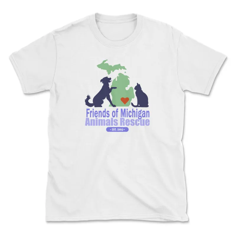 Logo - White (Front Print) (Adult Short Sleeve T-Shirt) sold by PAWZ