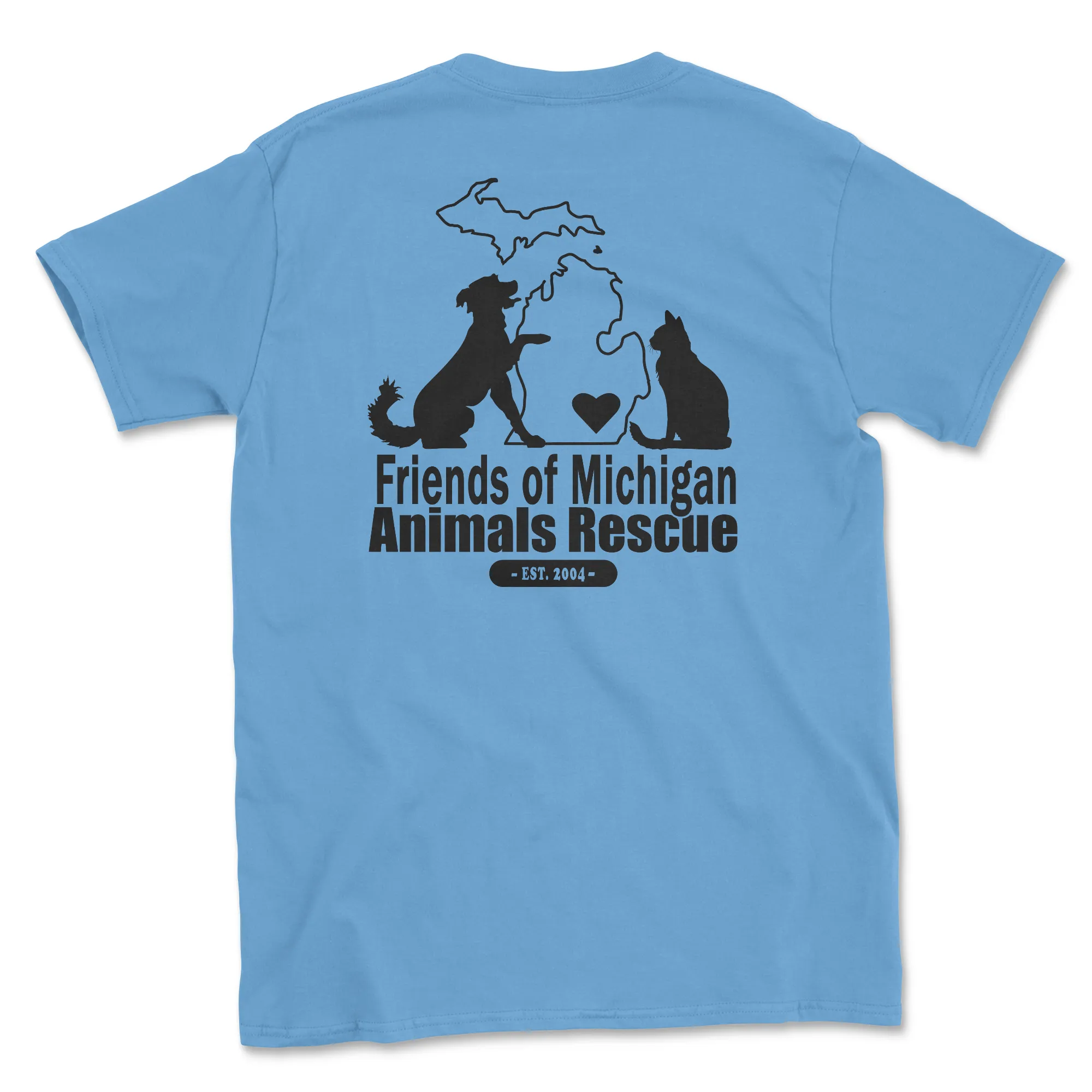 Friends of Michigan Animals Rescue - Carolina Blue (Adult Short Sleeve T-Shirt) sold by PAWZ