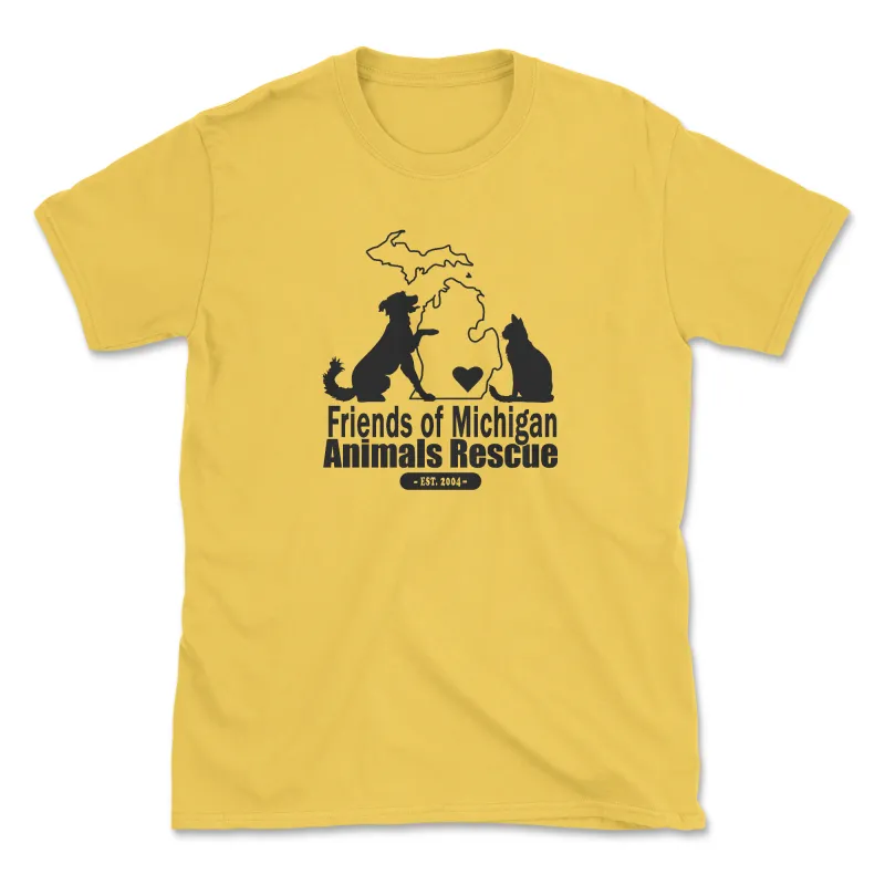 Friends of Michigan Animals Rescue - Daisy (Front Print) (Adult Short Sleeve T-Shirt) sold by PAWZ
