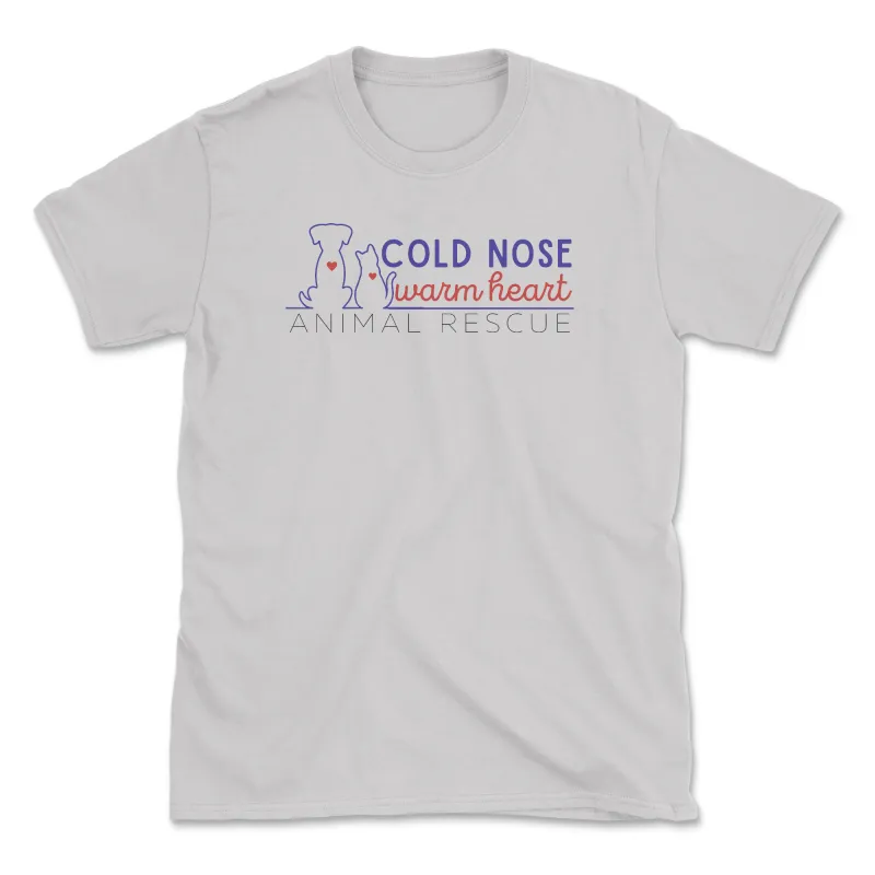 Logo (Front Print) - Ice Grey (Cold Nose Warm Heart) (Adult Short Sleeve T-Shirt) sold by PAWZ