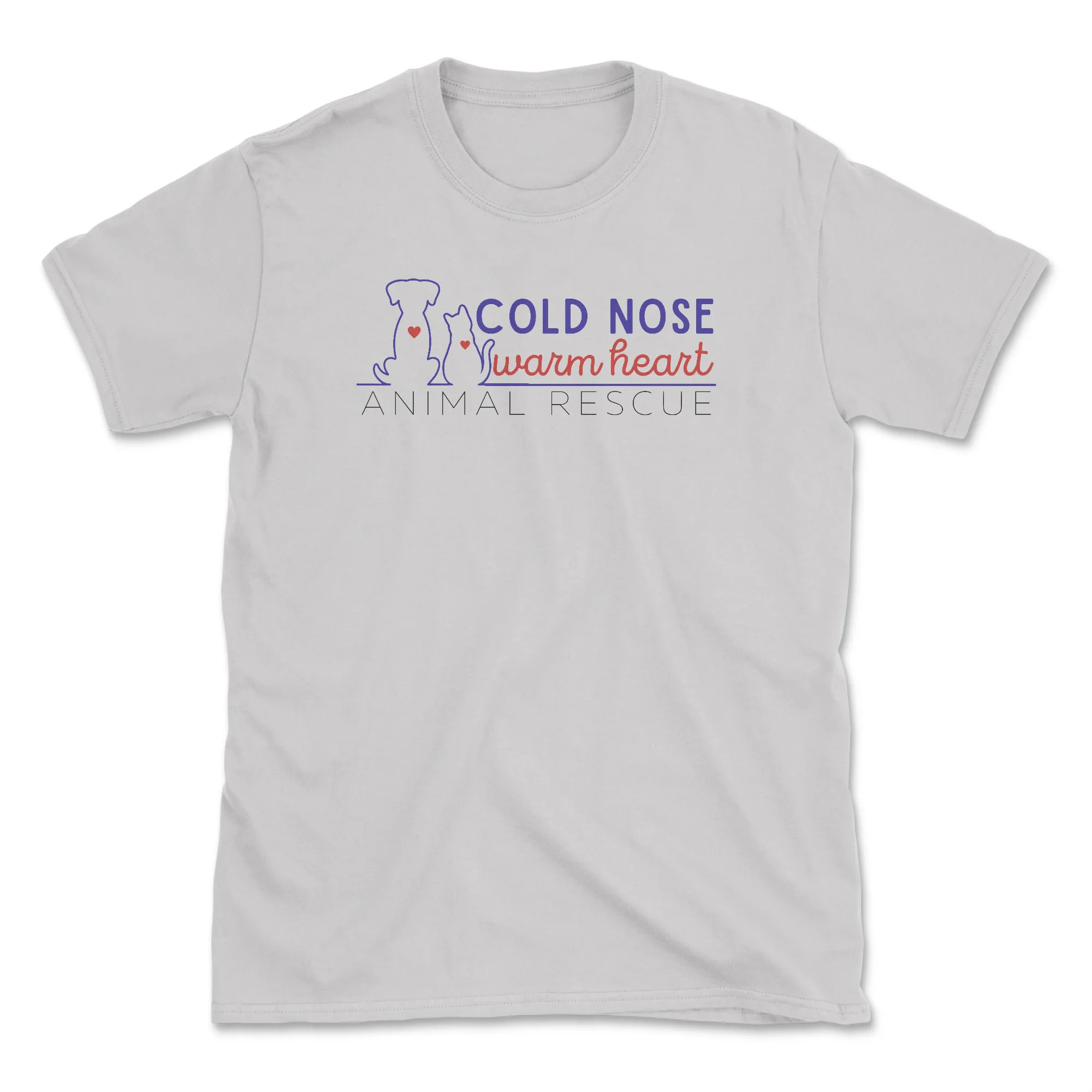 Logo (Front Print) - Ice Grey (Cold Nose Warm Heart) (Adult Short Sleeve T-Shirt) sold by PAWZ