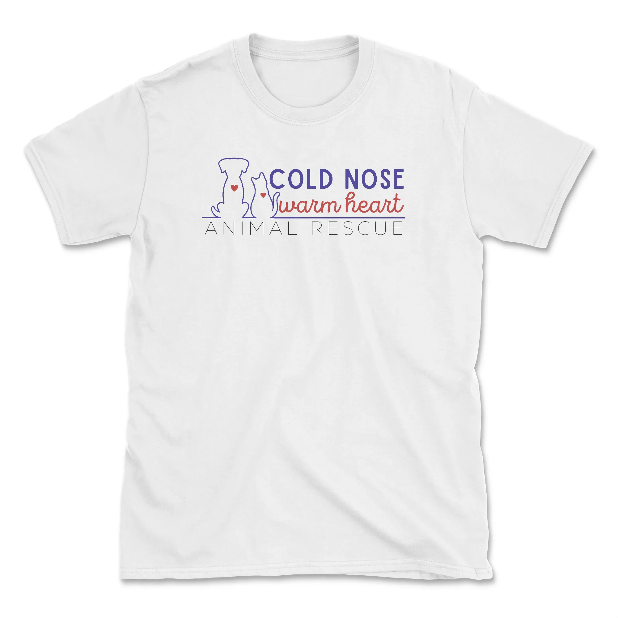Volunteer Shirt - White (Cold Nose Warm Heart) (Adult Short Sleeve T-Shirt) sold by PAWZ product image thumbnail 2