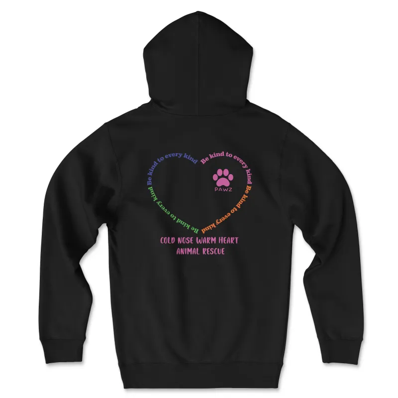 Be Kind (Cold Nose Warm Heart) (Adult Hoodie) sold by PAWZ