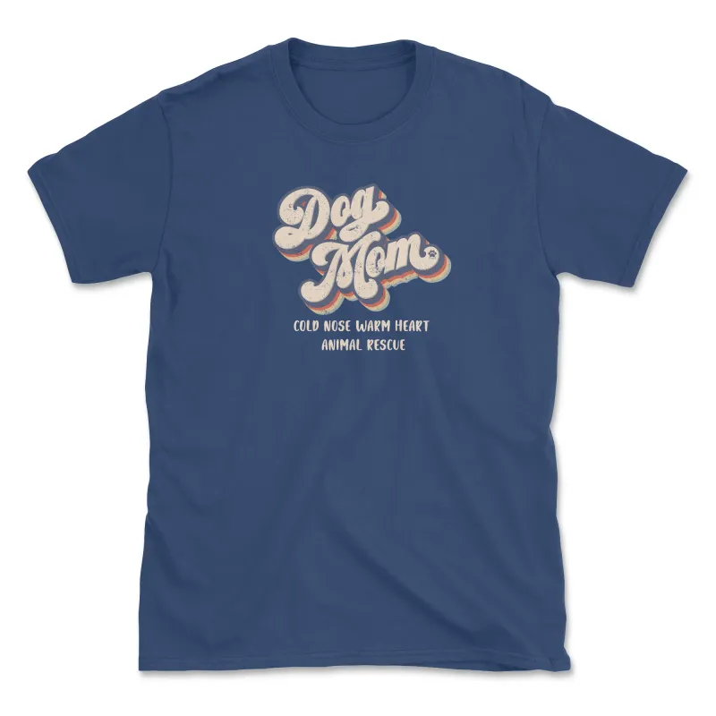 Retro Dog Mom (Cold Nose Warm Heart) (Adult Short Sleeve T-Shirt) sold by PAWZ