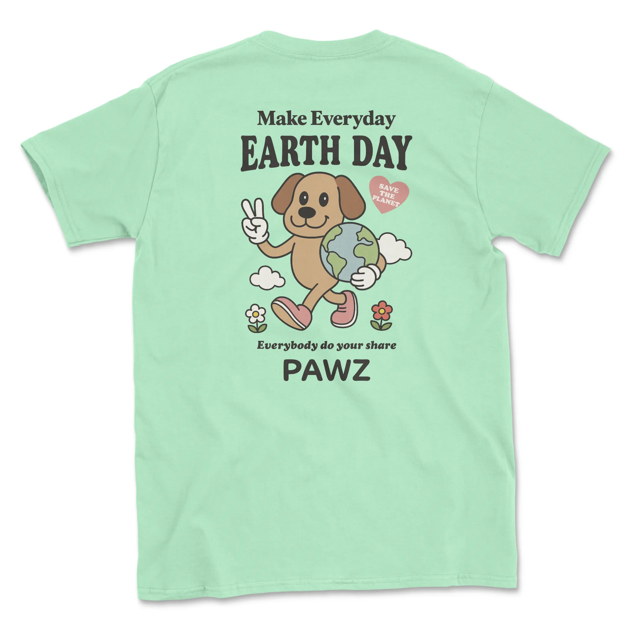 Peace, Earth, Pawz (Adult Short Sleeve T-Shirt) sold by PAWZ