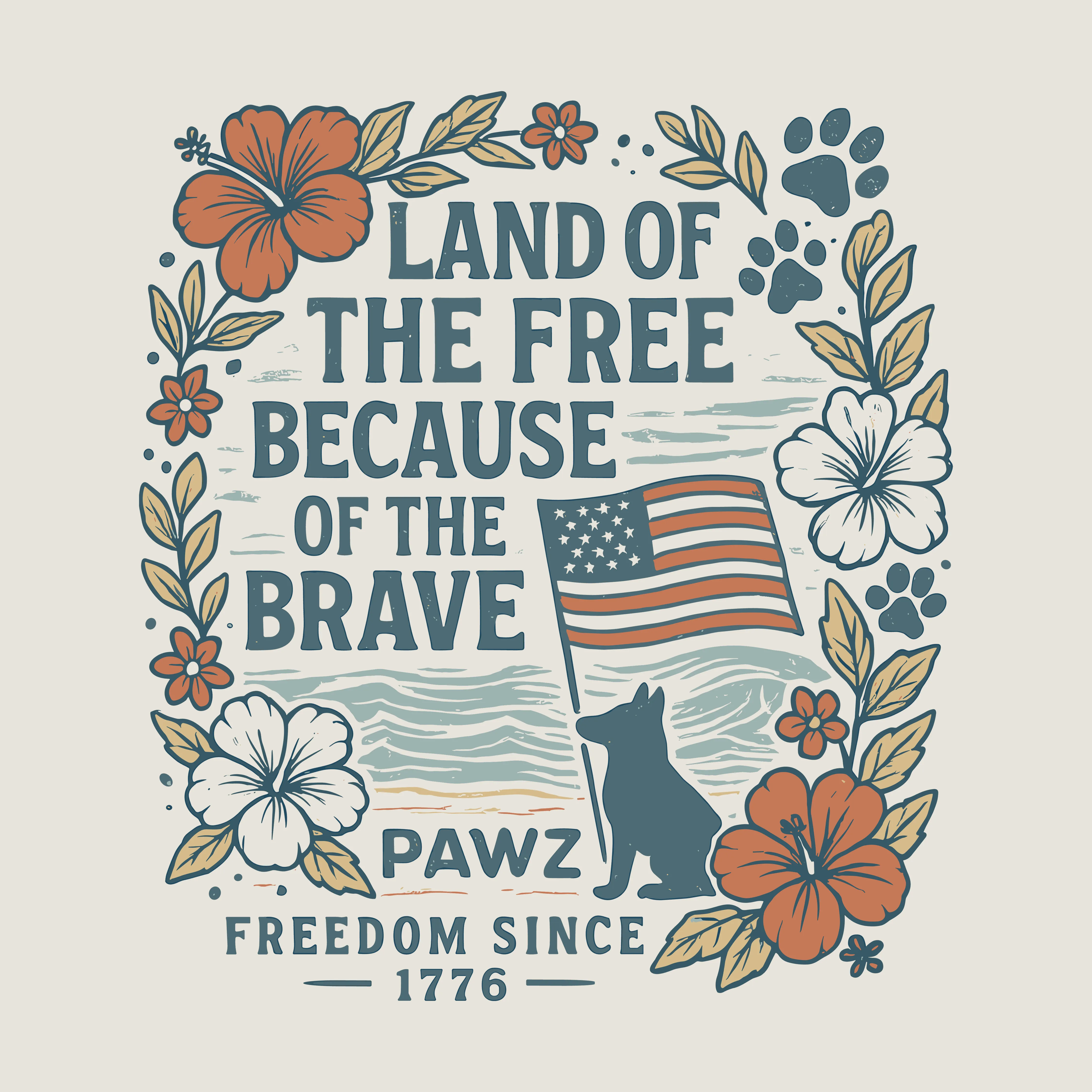 Land Of The Free (Adult Hoodie) sold by PAWZ product image thumbnail 3