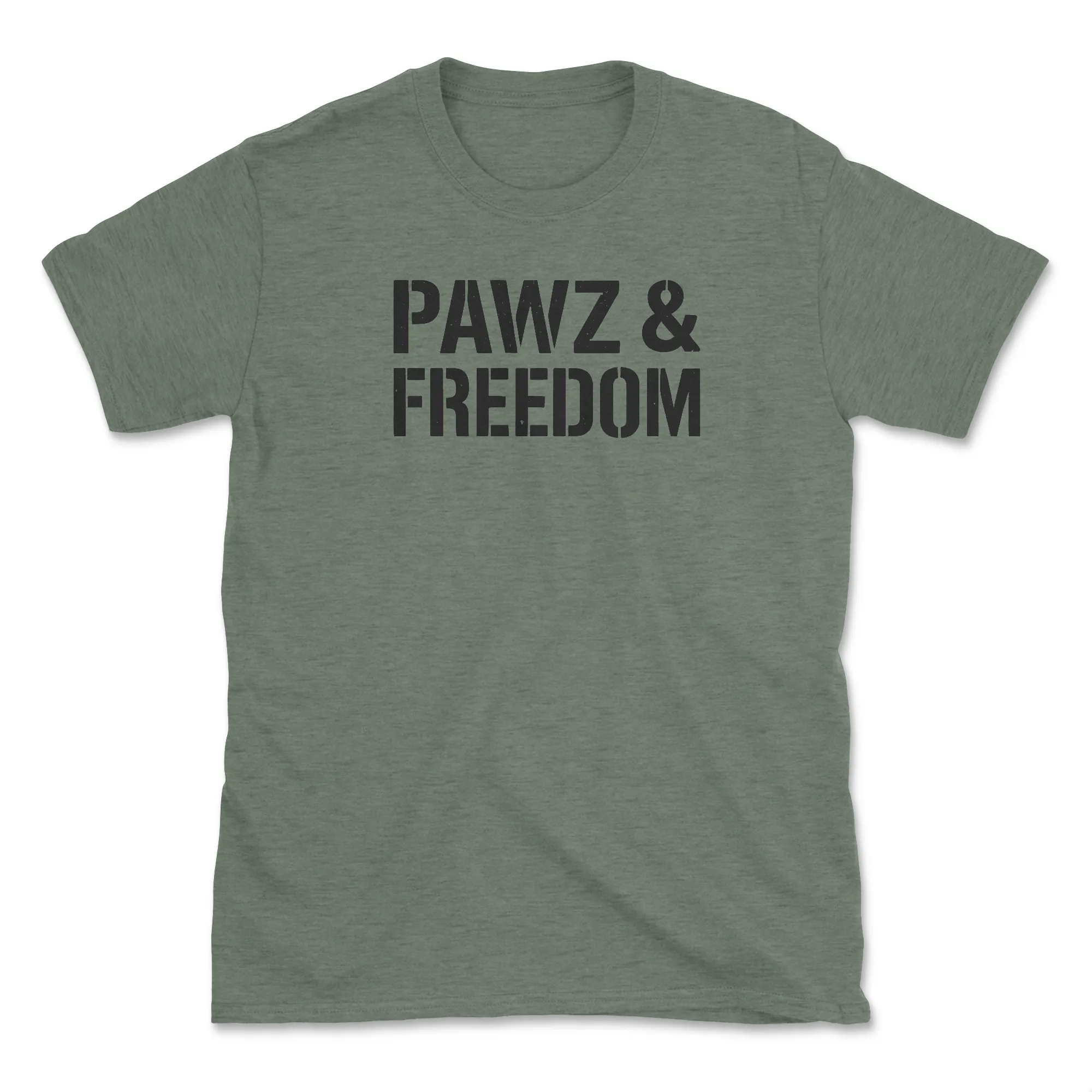 Pawz & Freedom (Front Print) (Adult Short Sleeve T-Shirt) sold by PAWZ
