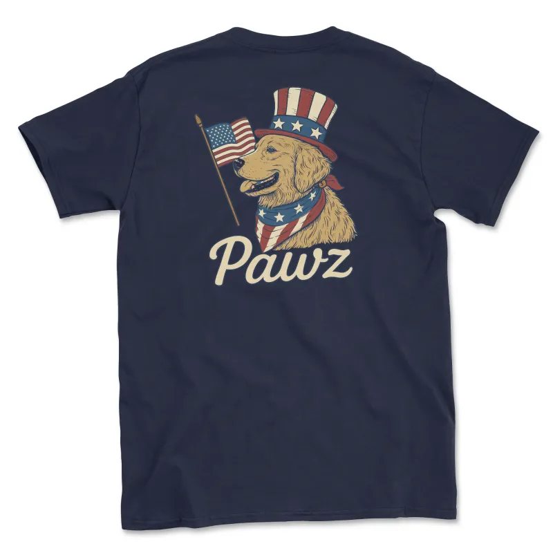 Patriotic Pup (Adult Short Sleeve T-Shirt) sold by PAWZ