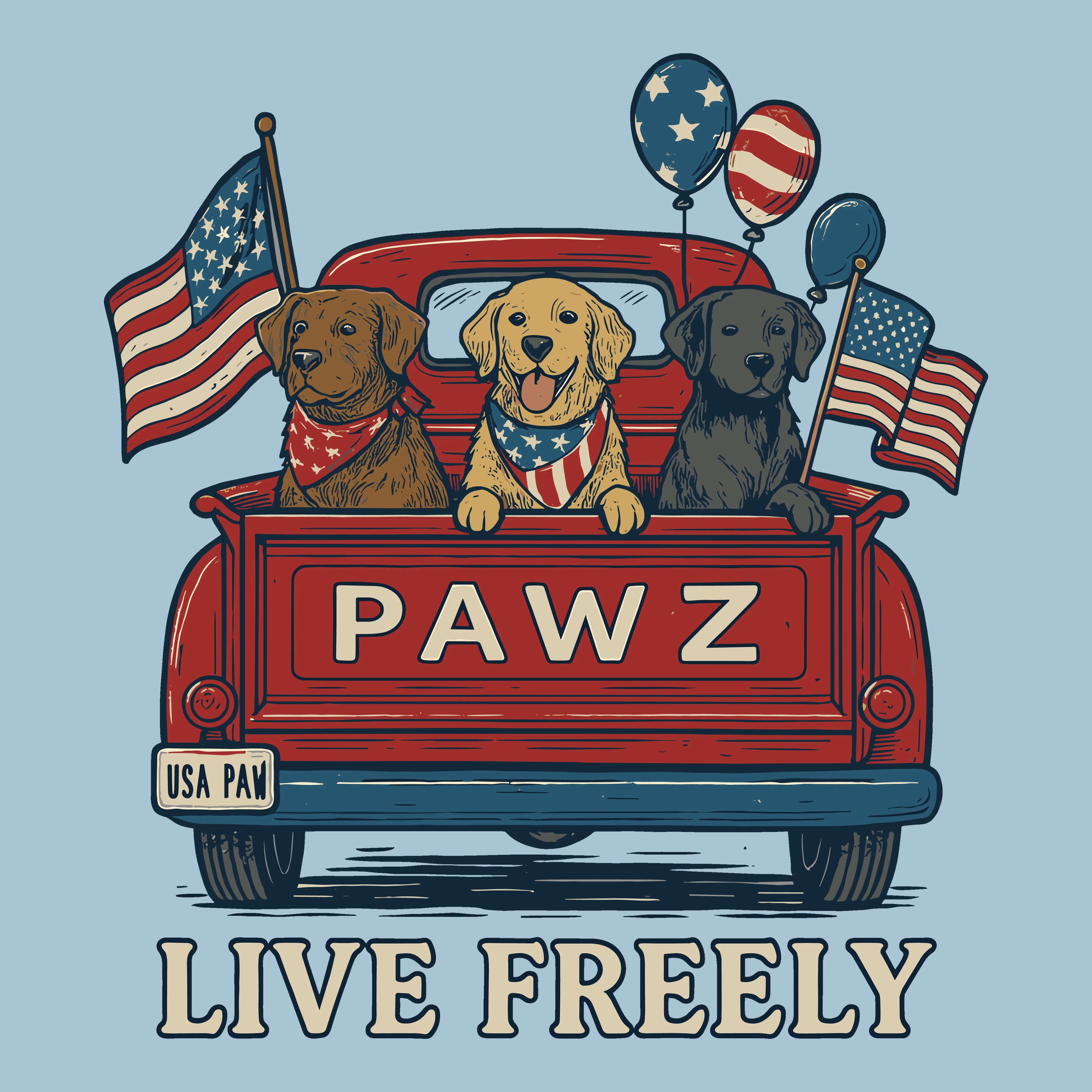 Live Freely (Adult Short Sleeve T-Shirt) sold by PAWZ product image thumbnail 3