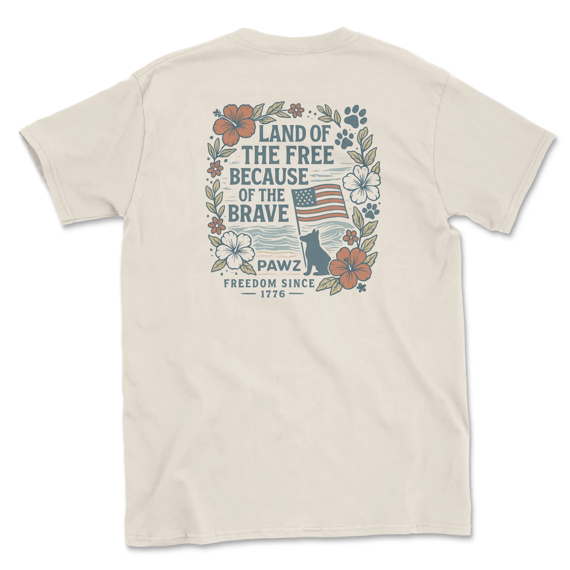 Land Of The Free (Adult Short Sleeve T-Shirt) sold by PAWZ