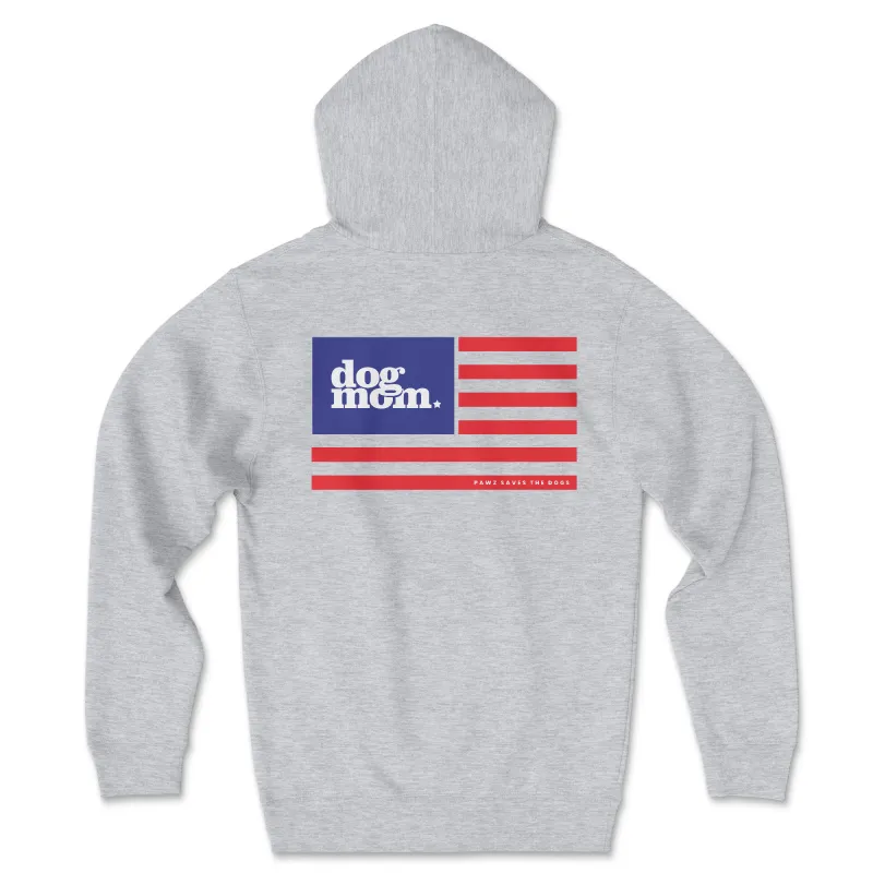 Dog Mom Flag (Back Print) (Adult Hoodie) sold by PAWZ