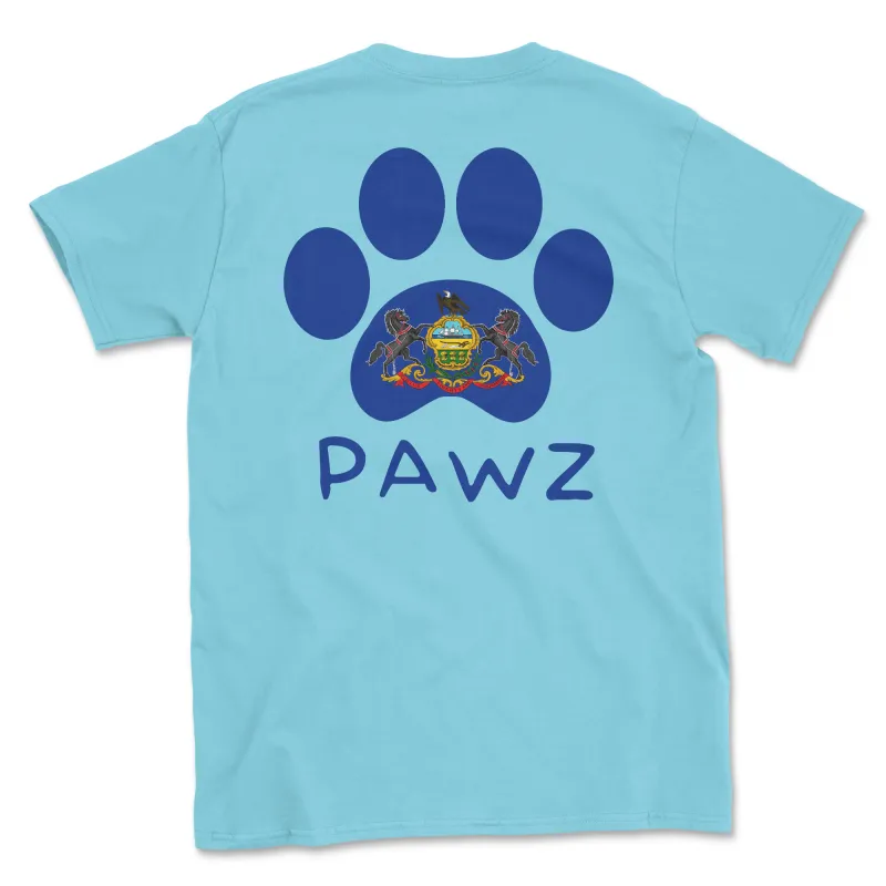 Pennsylvania Flag Paw (Adult Short Sleeve T-Shirt) sold by PAWZ