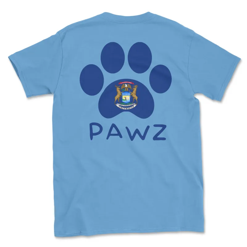 Michigan Flag Paw (Adult Short Sleeve T-Shirt) sold by PAWZ