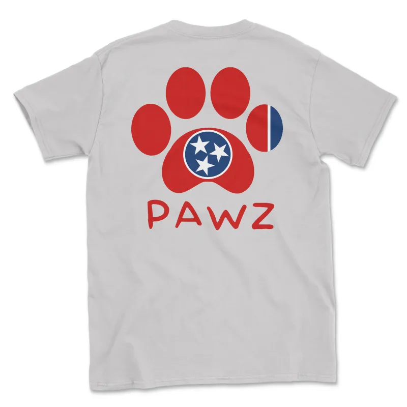 Tennessee Flag Paw (Adult Short Sleeve T-Shirt) sold by PAWZ