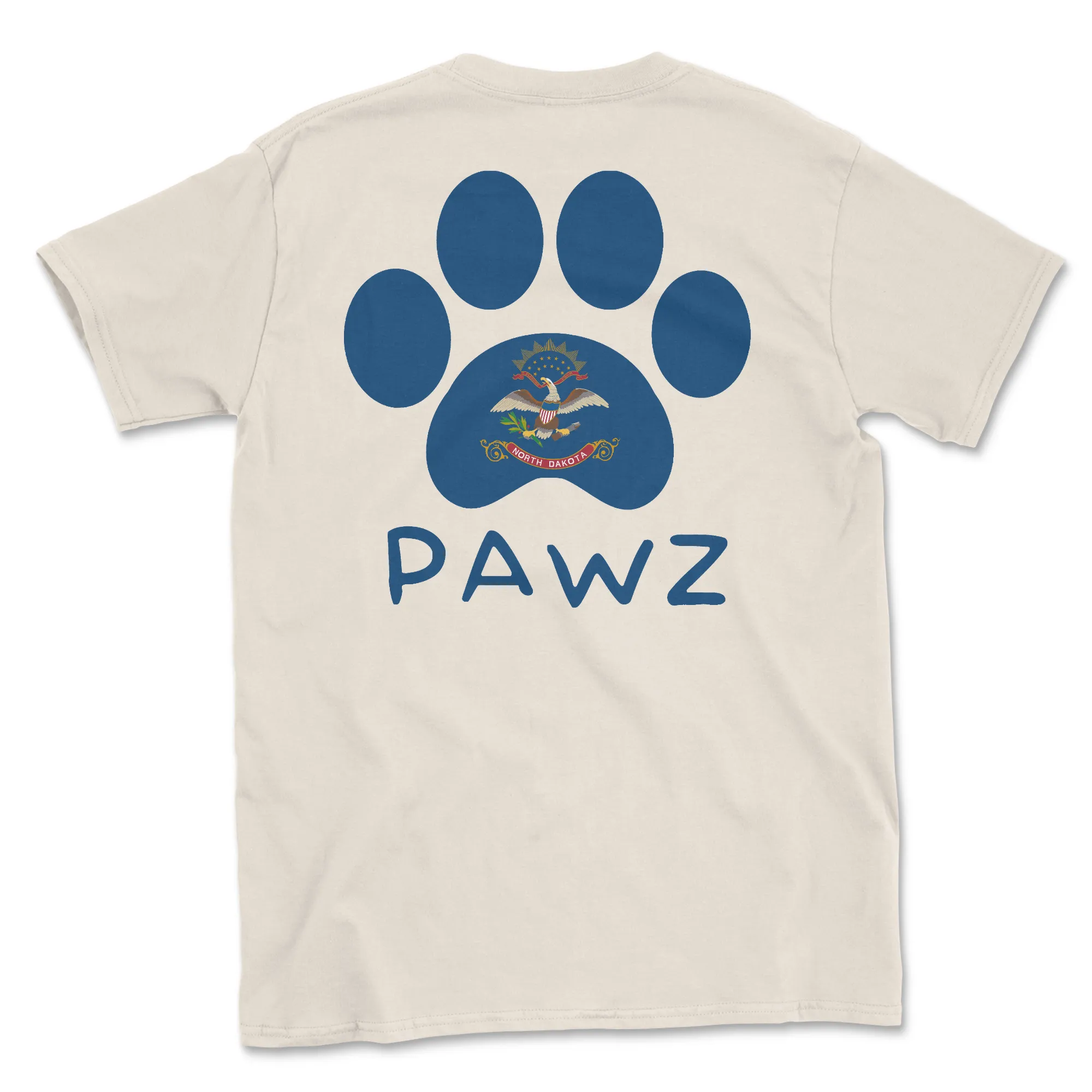 North Dakota Flag Paw (Adult Short Sleeve T-Shirt) sold by PAWZ