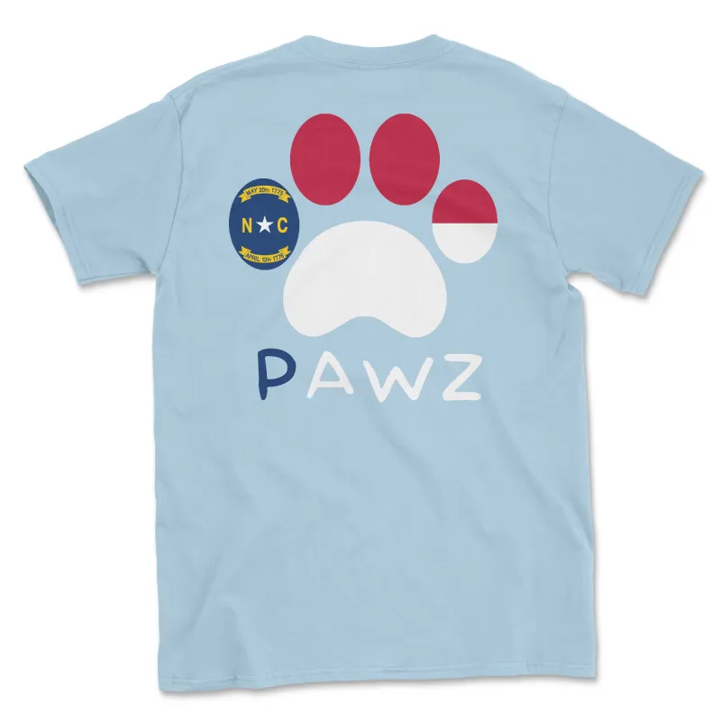 North Carolina Flag Paw (Adult Short Sleeve T-Shirt) sold by PAWZ