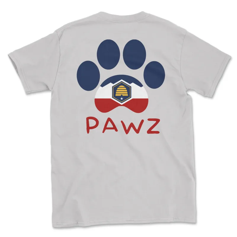 Utah Flag Paw (Adult Short Sleeve T-Shirt) sold by PAWZ