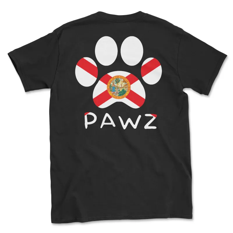 Florida Flag Paw (Adult Short Sleeve T-Shirt) sold by PAWZ